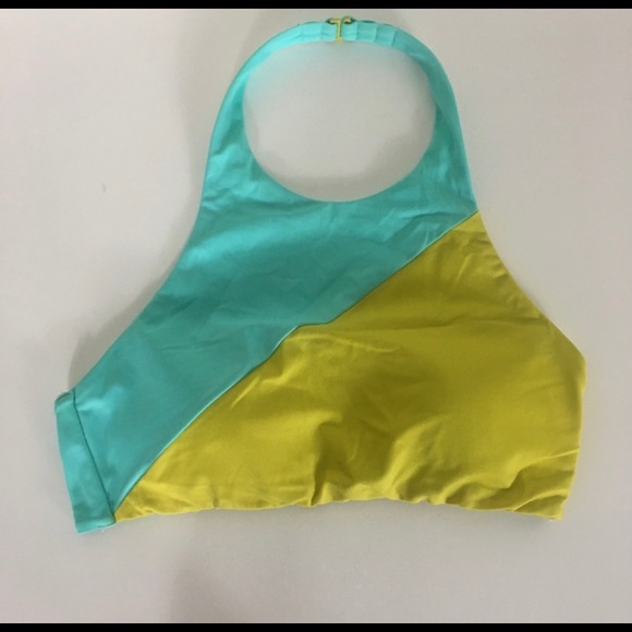 VS Green and Yellow Colorblock Swimsuit Top - Picture 2 of 7
